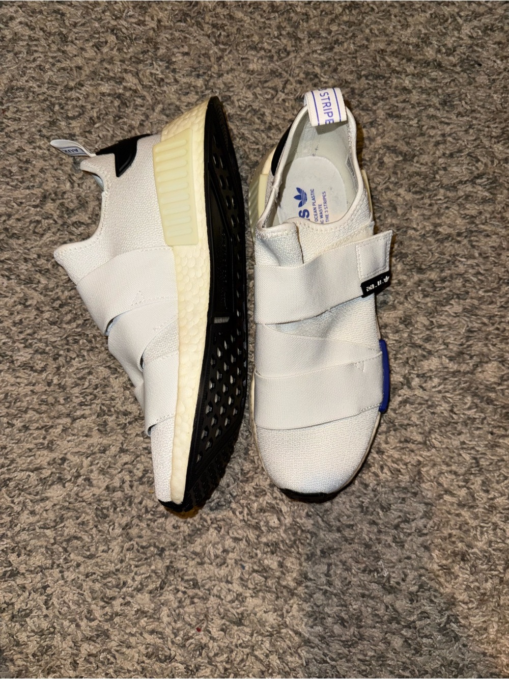 Adidas NMD R1 White Strap Athletic Shoes